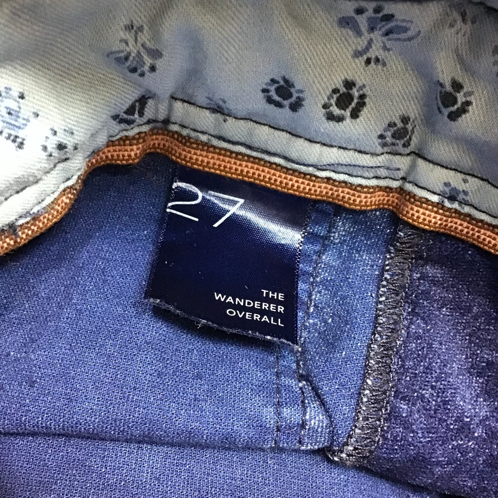 Pilcro Urban The Wanderer Velvet Overalls Jumpsuit Denim Blue 2 Boho Distressed - Picture 8 of 14